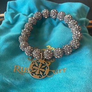 Rustic Cuff Gray Beaded Bracelet